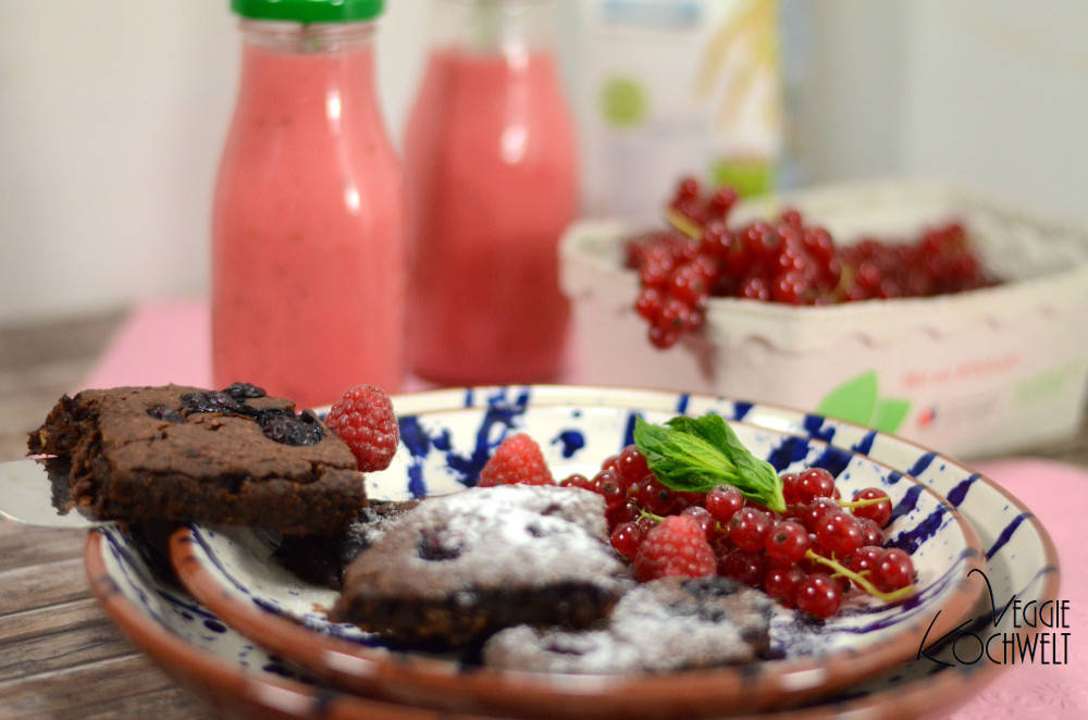 fruchtige, vegane Schoko-Brownies mit Kidneybohnen mit Reismilch von Allos
